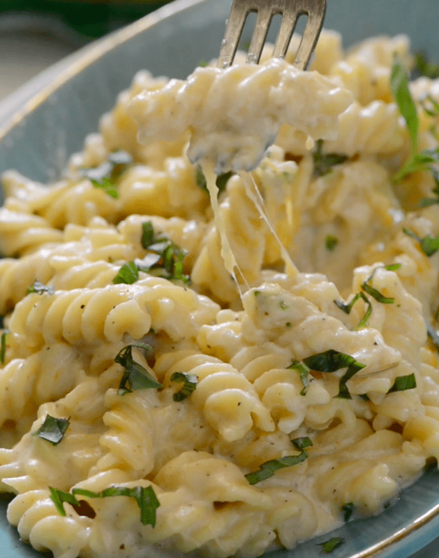 White Sauce Pasta served in a Plate