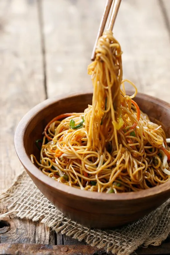 Veg Noodles served in a bowl