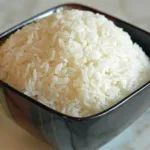 Steamed Rice served in a bowl