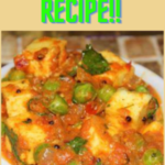 Matar Paneer Recipe!!" and "queenofrecipes.online" written on an image with matar paneer
