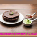 "Ragi Roti Recipe!!" and "queenofrecipes.online" written on an image with ragi roti