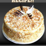" Eggless Butter Scotch Cake Recipe!!" and "queenofrecipes.online" written on an image with Eggless Butter Scotch Cake.