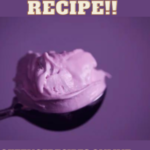 " Blueberry Ice Cream Recipe!!" and "queenofrecipes.online" written on an image with a Blueberry Ice Cream.