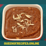 " Atte Ka Halwa Recipe!!" and "queenofrecipes.online" are written on an image with an Atte Ka Halwa.